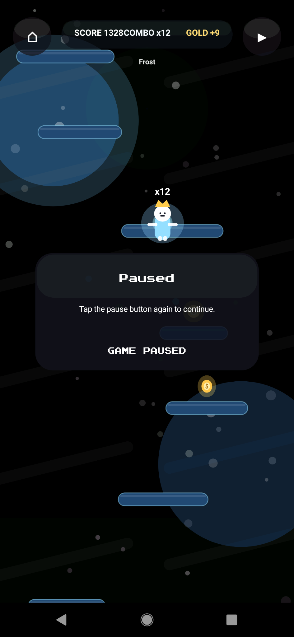 Skybound Hopper paused gameplay